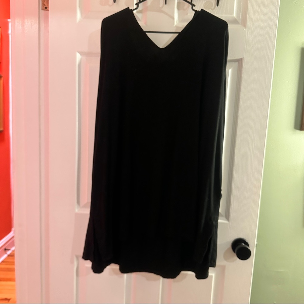 J. Jill Weareever Collection Black Jersey long sleeve tunic top plus size 4X